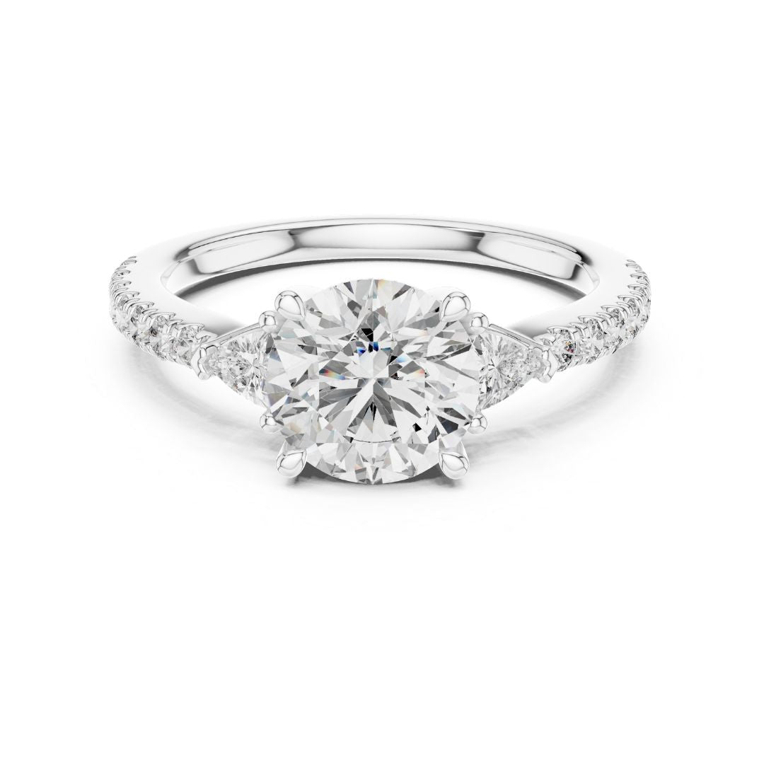moissanite Diamond ring with a white background