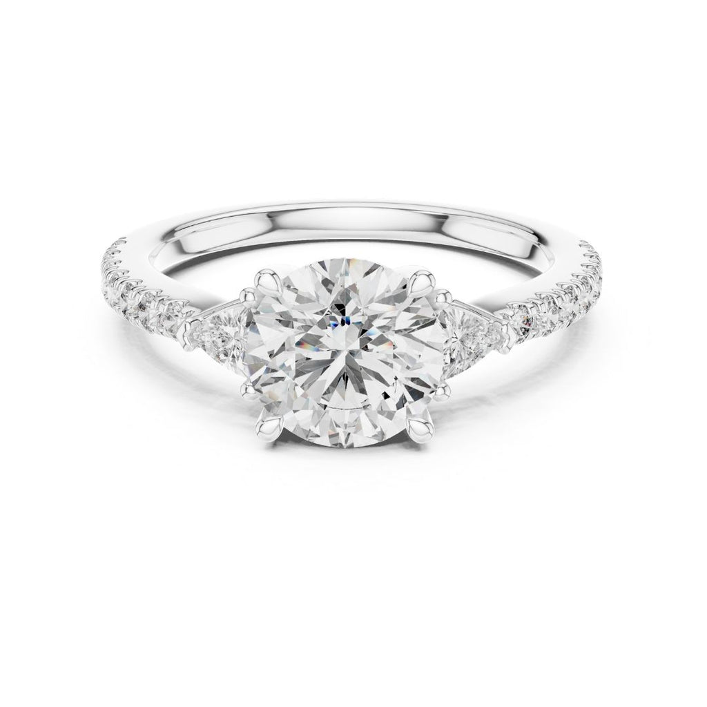 moissanite Diamond ring with a white background