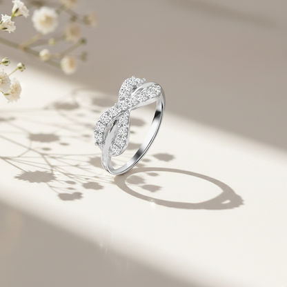 Ixora Diamond Silver Ring for Women