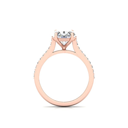 Moissanite Oval Diamond Solitaire Silver Ring