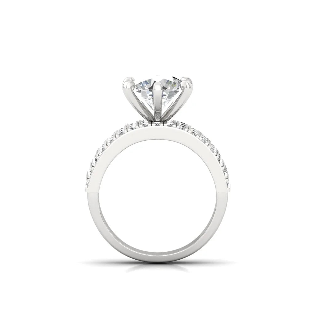 Moissanite Solitaire Diamond Promise Silver Ring