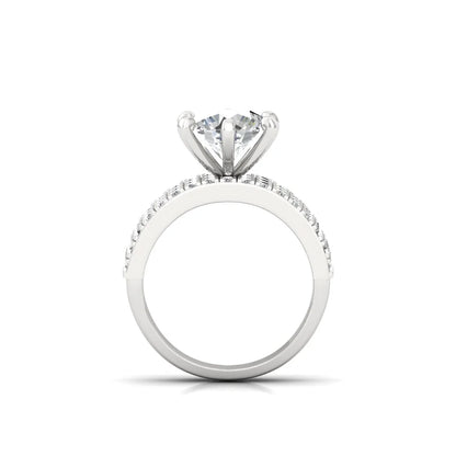 Moissanite Solitaire Diamond Promise Silver Ring