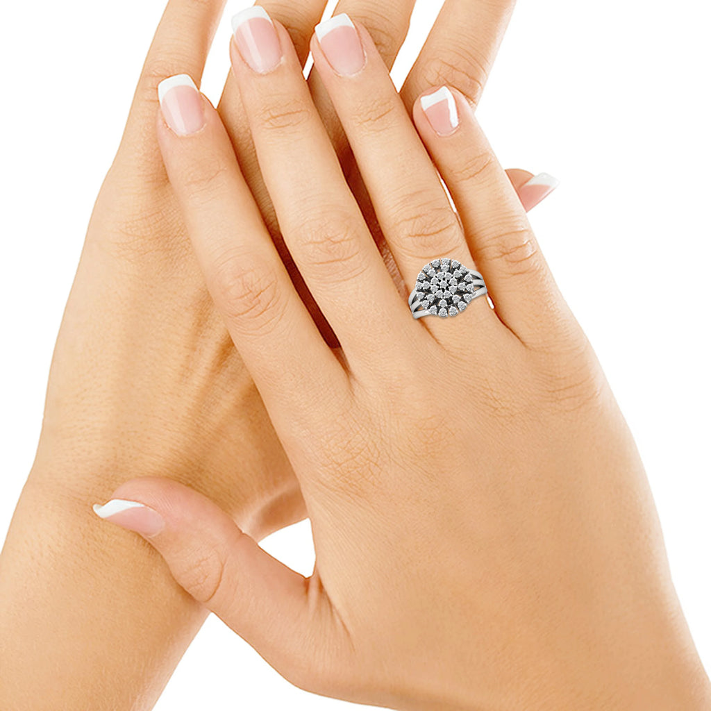 Moissanite Ring on Hand Model