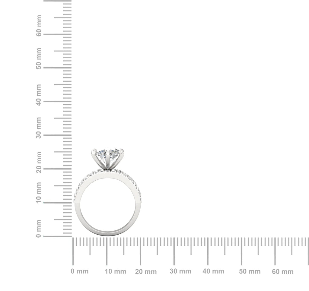 Moissanite Solitaire Diamond Promise Silver Ring