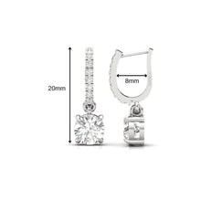 Load image into Gallery viewer, Solitaire Dangling Hoop Sterling Silver Earrings for Her