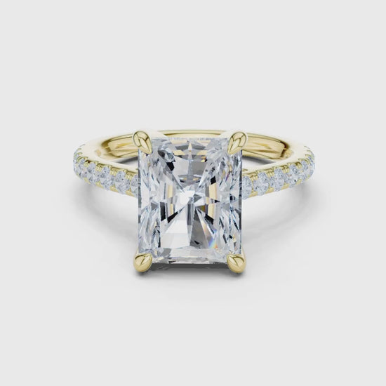 3 tone moissanite diamond ring for her