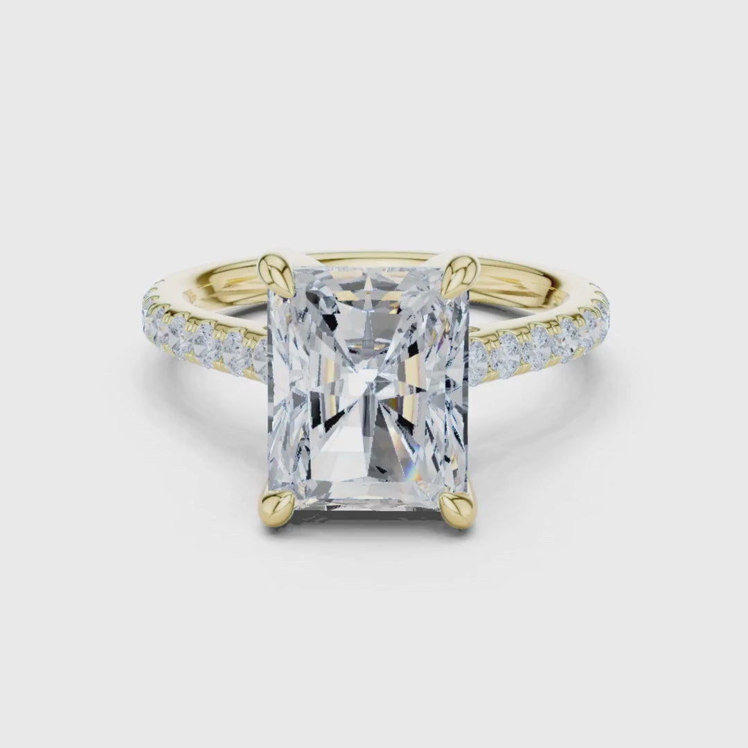 3 tone moissanite diamond ring for her