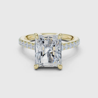 3 tone moissanite diamond ring for her