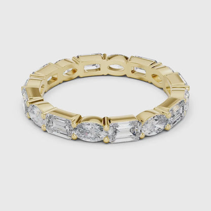 3 tone moissanite diamond ring for her