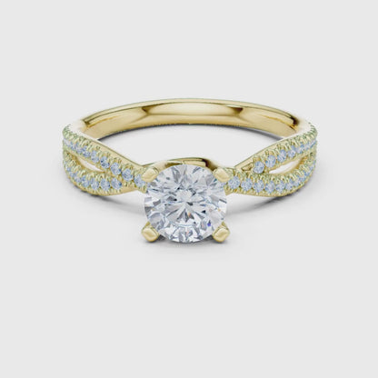 3 tone moissanite diamond ring for her