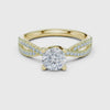 3 tone moissanite diamond ring for her