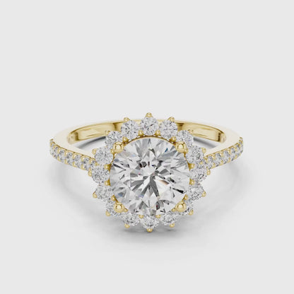 3 tone moissanite diamond ring for her