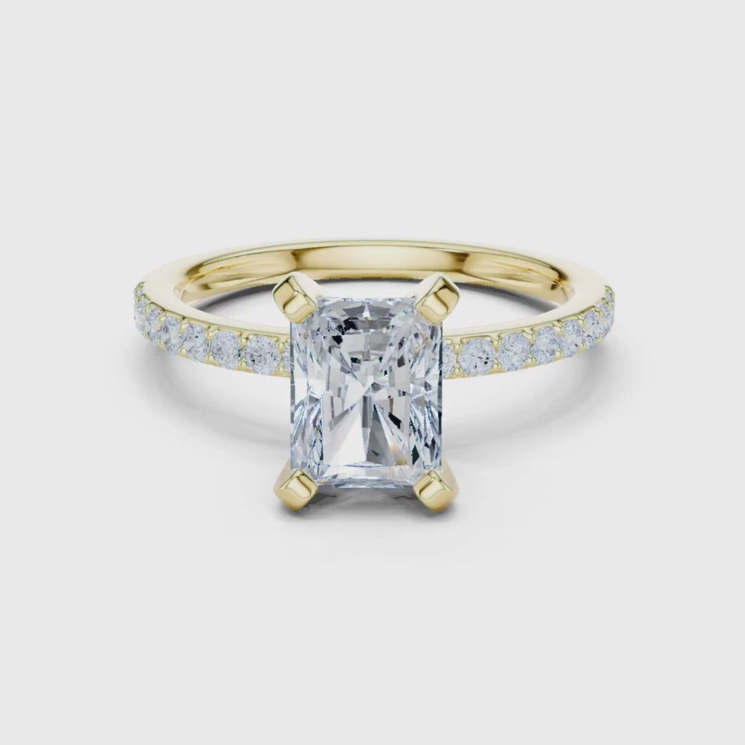 3 tone moissanite diamond ring for her
