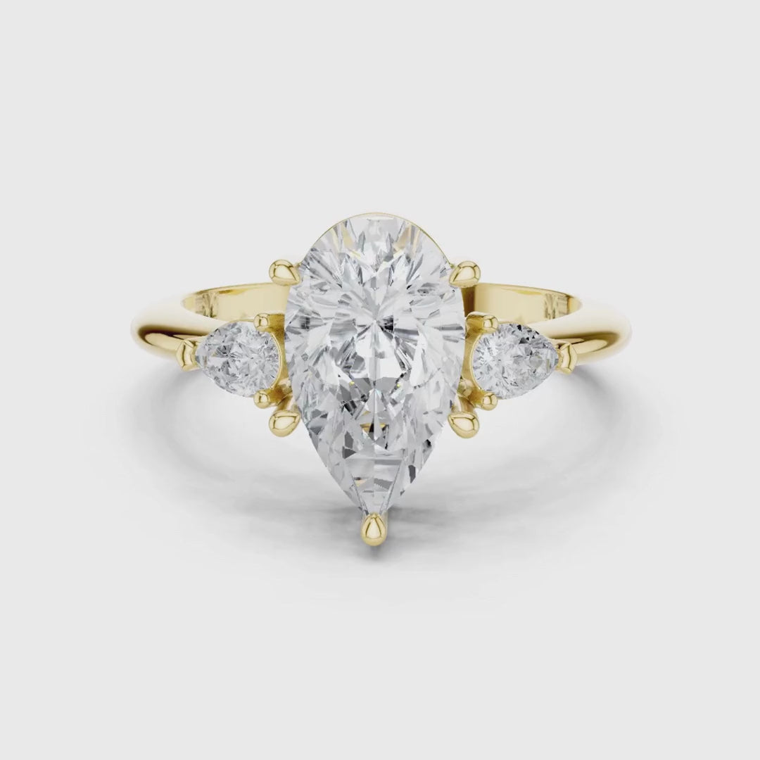 3 tone moissanite diamond ring for her