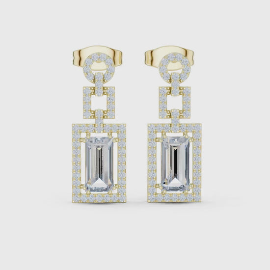 3 tone moissanite diamond earing for her