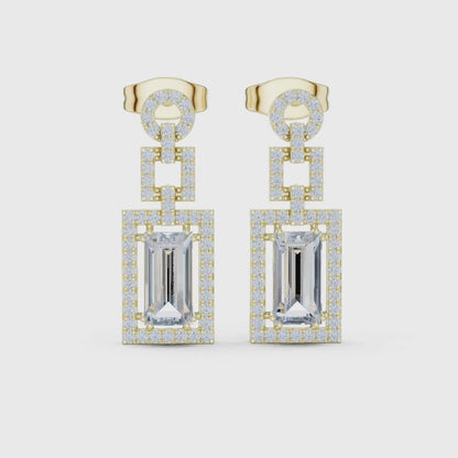 3 tone moissanite diamond earing for her