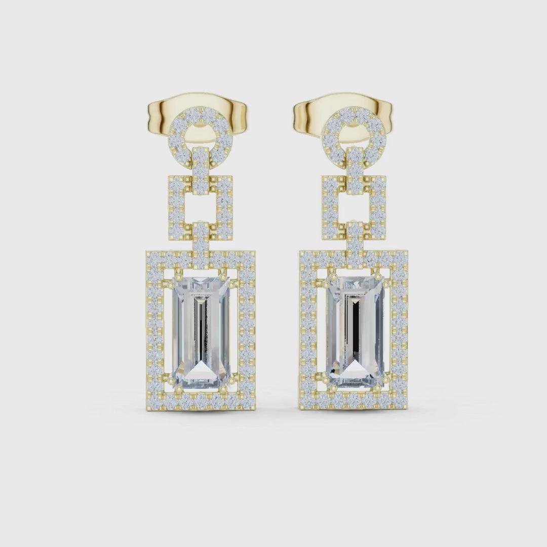 3 tone moissanite diamond earing for her