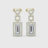 3 tone moissanite diamond earing for her