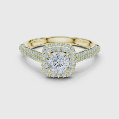 3 tone moissanite diamond ring for her