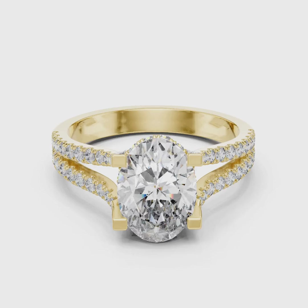 3 tone moissanite diamond ring for her
