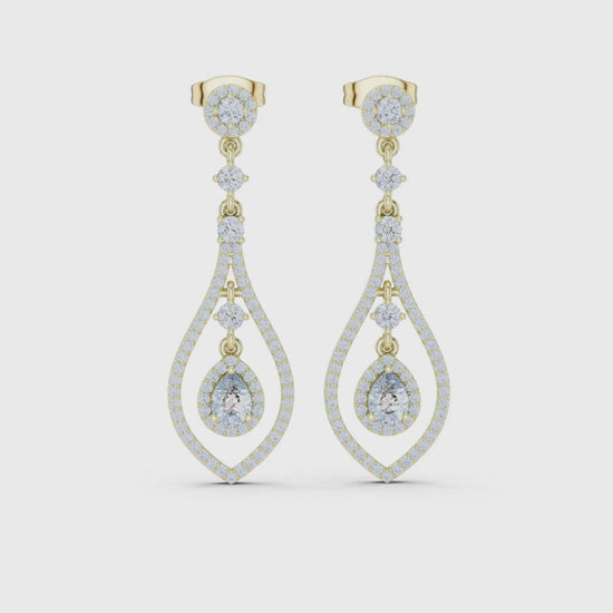 3 Tone Moissanite Diamond Earing For Her