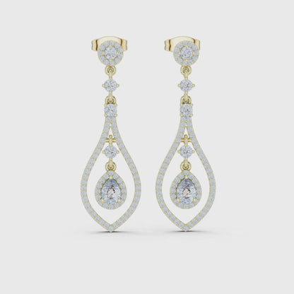 3 Tone Moissanite Diamond Earing For Her