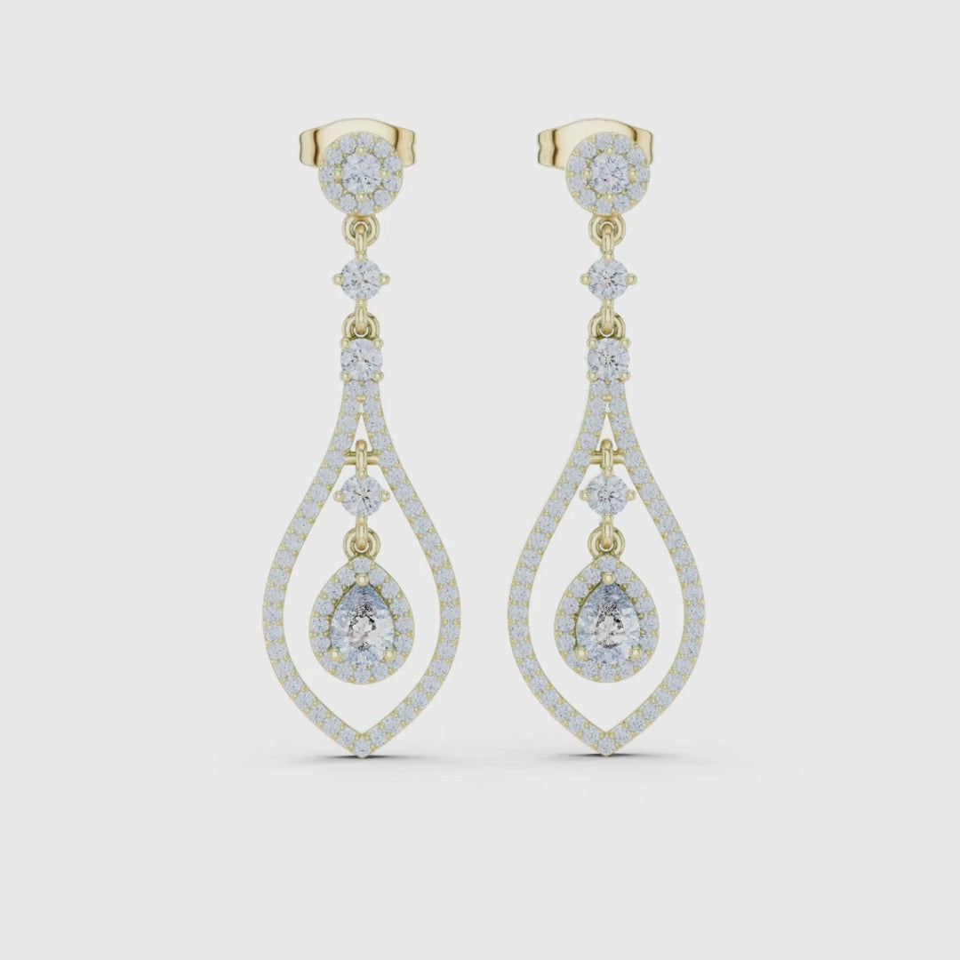 3 Tone Moissanite Diamond Earing For Her