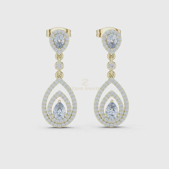 3 Tone Moissanite Diamond Earing For Her