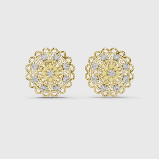 3 tone moissanite diamond earing for her
