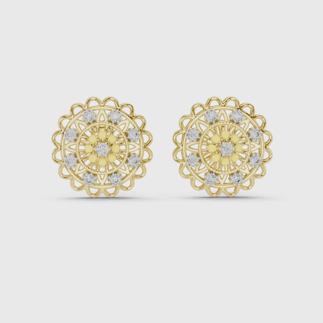 3 tone moissanite diamond earing for her