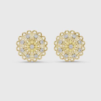 3 tone moissanite diamond earing for her