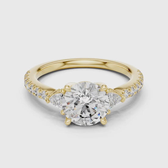 3 tone moissanite diamond ring for her