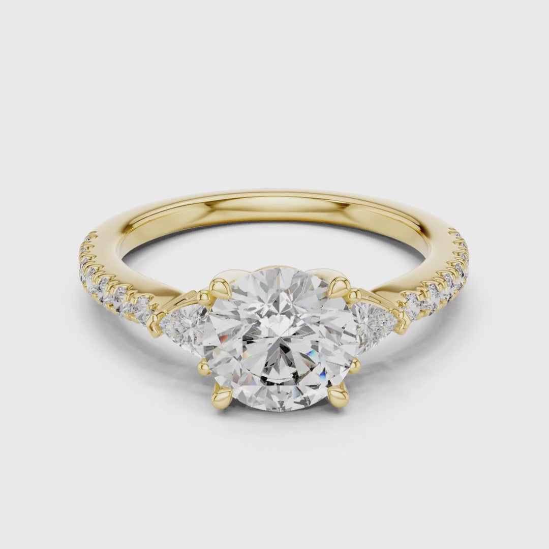 3 tone moissanite diamond ring for her