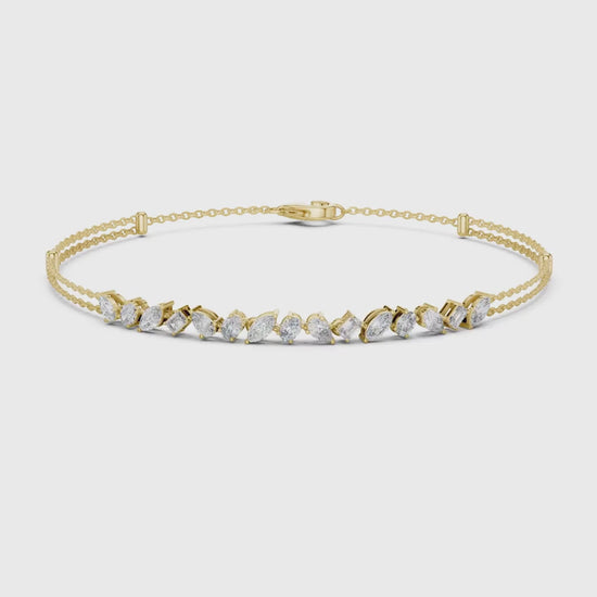 3 Tone Moissanite Diamond Bracelet For Her