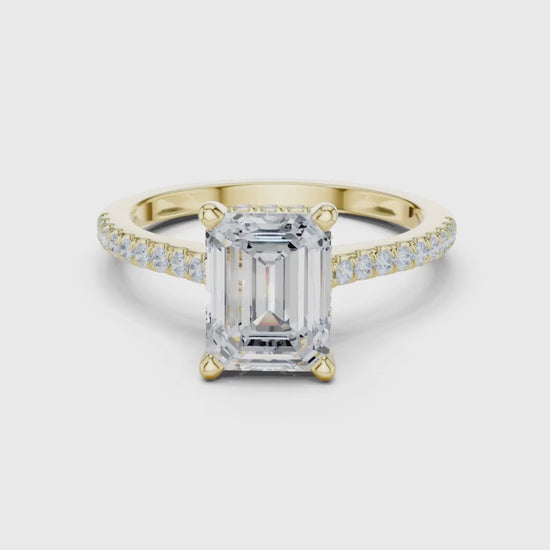 3 tone moissanite diamond ring for her