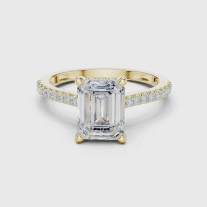 3 tone moissanite diamond ring for her