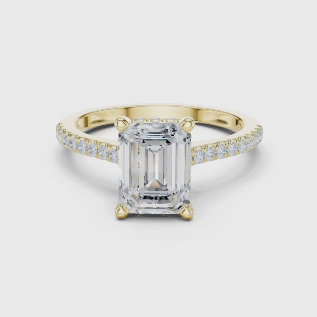 3 tone moissanite diamond ring for her