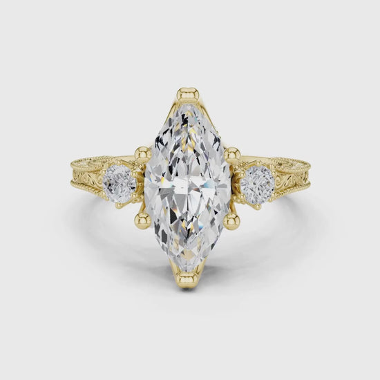 3 tone moissanite diamond ring for her