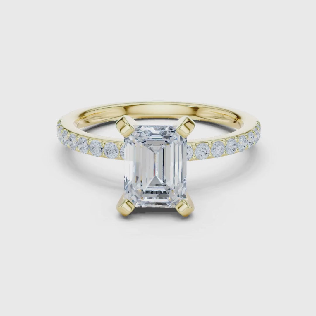3 tone moissanite diamond ring for her