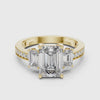 3 tone moissanite diamond ring for her
