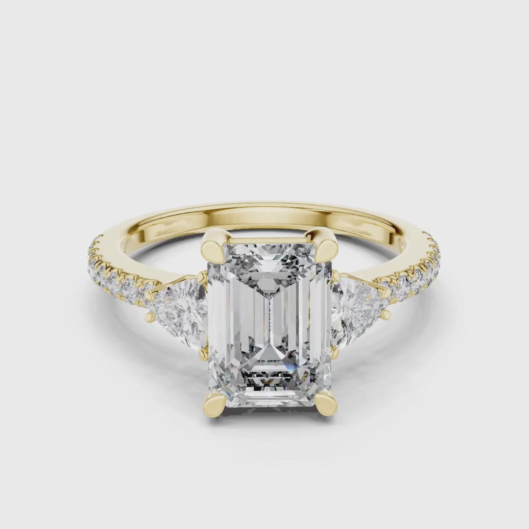 3 tone moissanite diamond ring for her