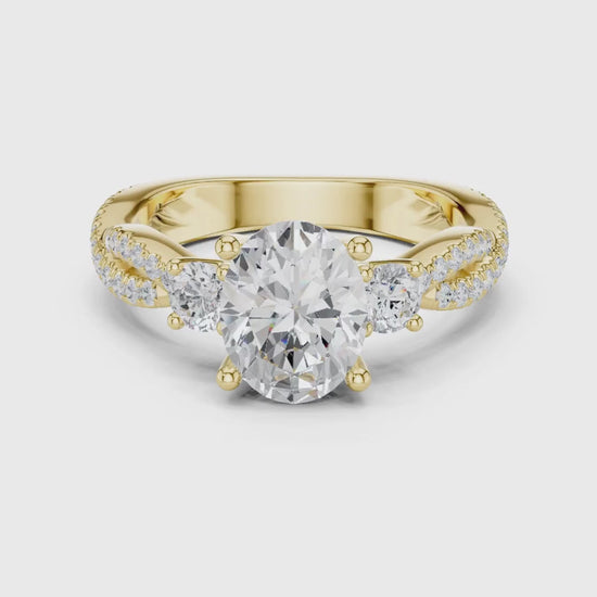 3 tone moissanite diamond ring for her 