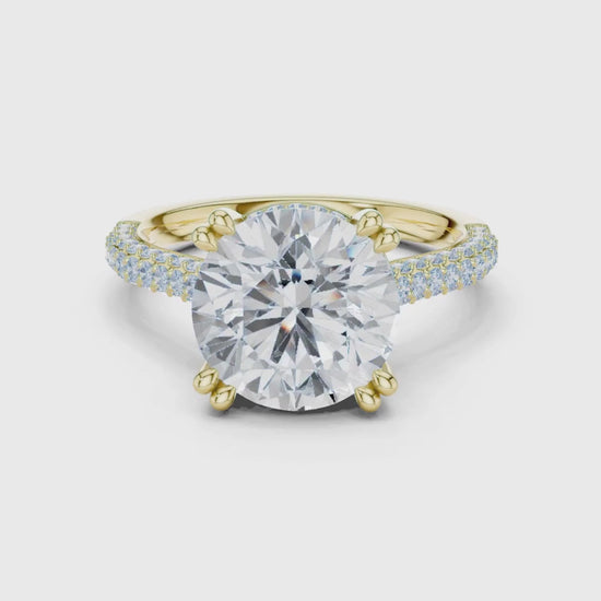 3 tone moissanite diamond ring for her