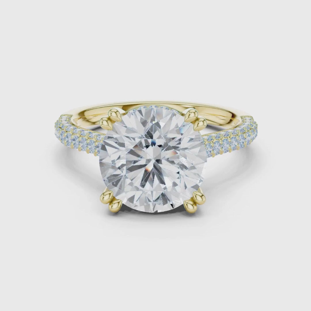3 tone moissanite diamond ring for her