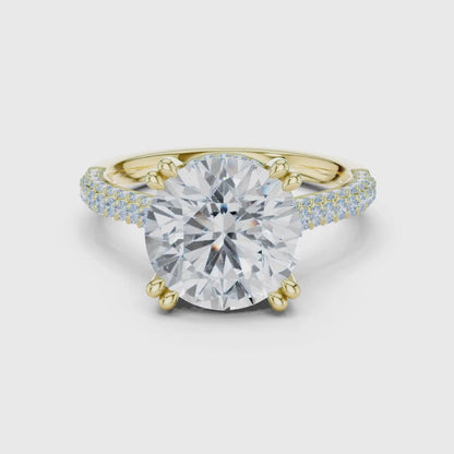 3 tone moissanite diamond ring for her