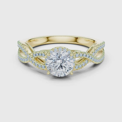 3 tone moissanite diamond ring for her