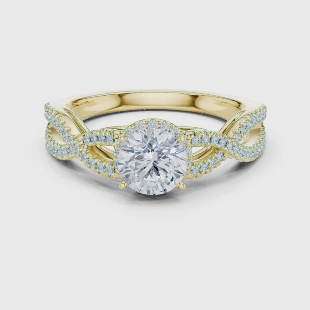 3 tone moissanite diamond ring for her