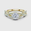 3 tone moissanite diamond ring for her