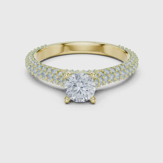 3 tone moissanite diamond ring for her