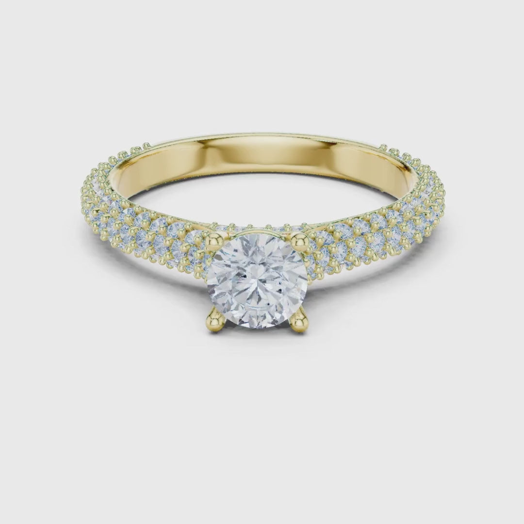 3 tone moissanite diamond ring for her